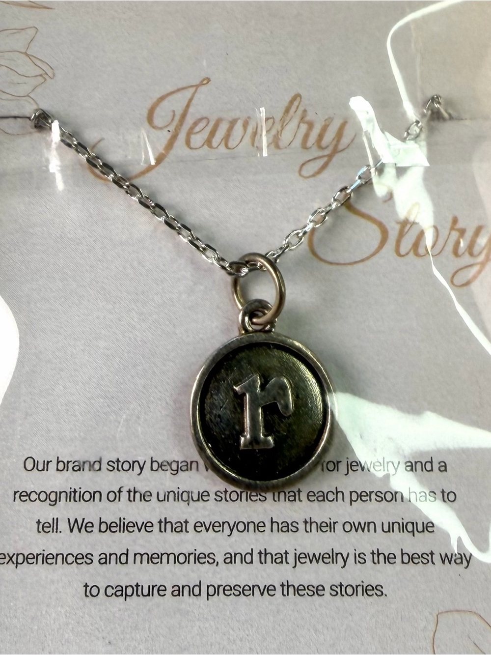 Initial 'r' Silver-Tone Pendant Necklace - Women Jewelry